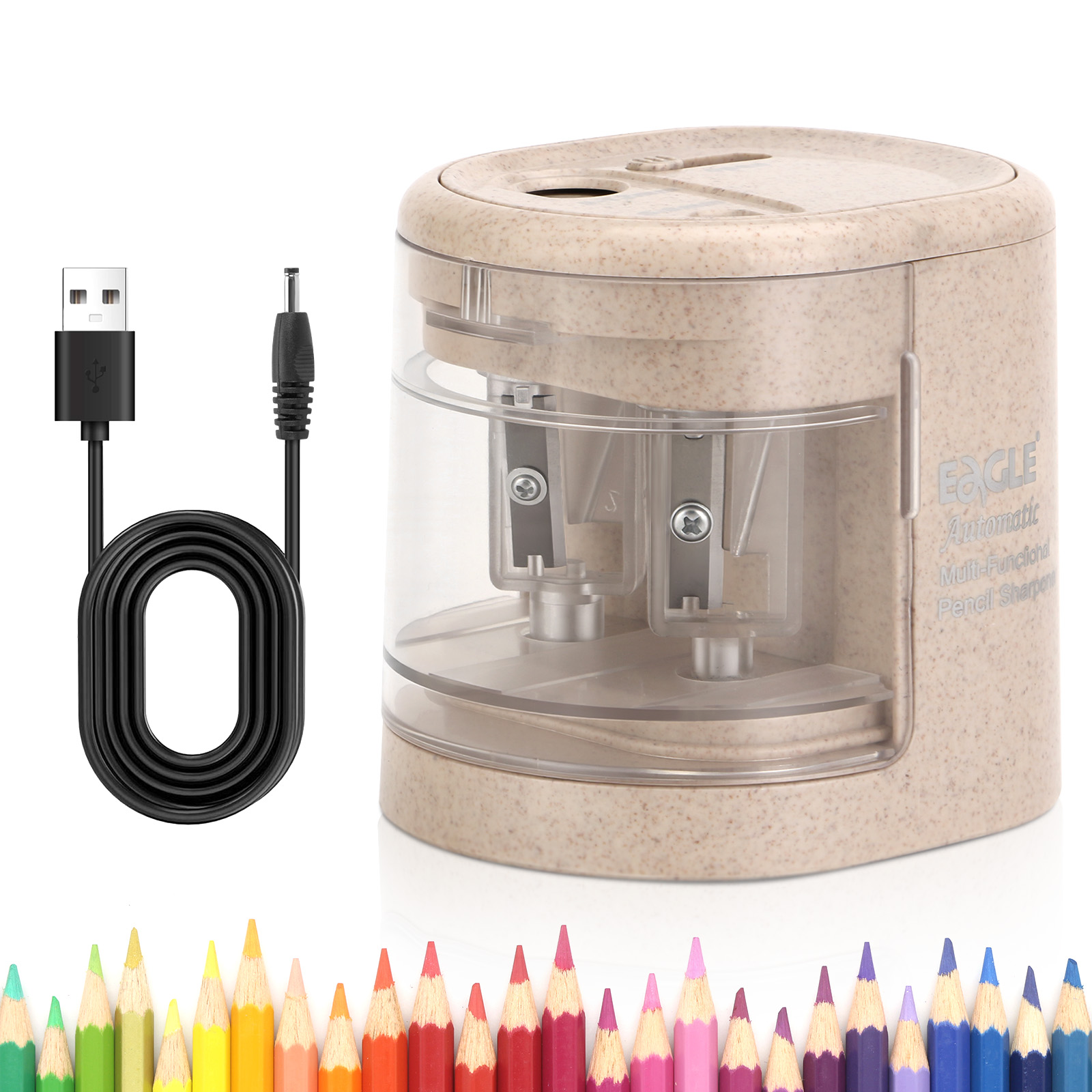 Electric Pencil Sharpener Usb - Pengasah Pensil Elektrik Otomatis EAGLE, Pengasahan