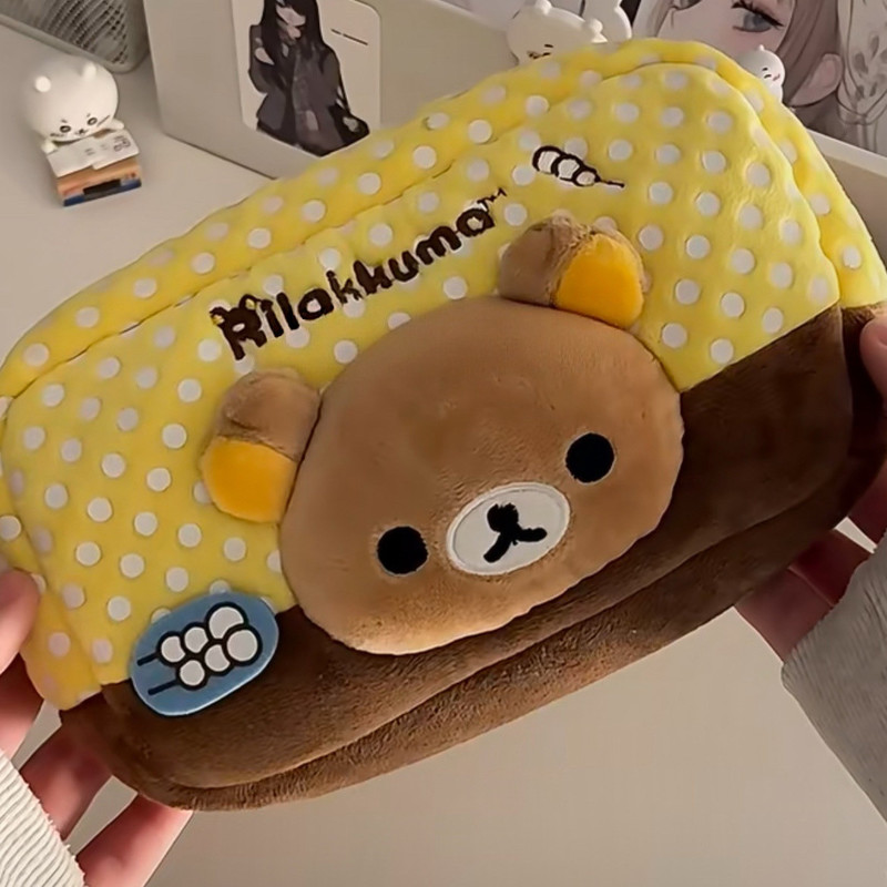 Aesthetic Large Pencil Case Pouch - Tempat Pensil Boneka Rilakkuma Gaya Jepang