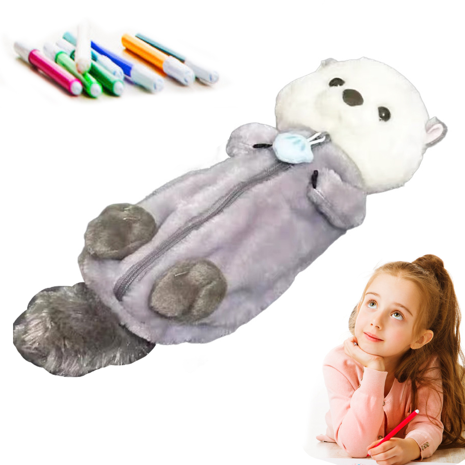 Stationery - Tempat Pensil Boneka Plush Kreatif Lembut