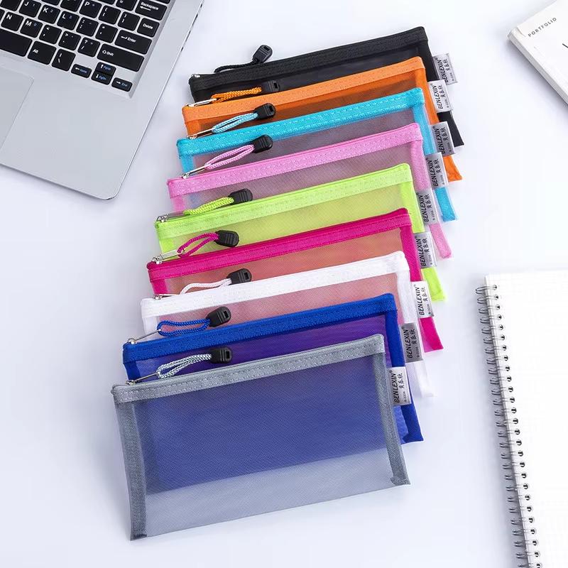 Kantong Pensil Jala Transparan - Clear Mesh Pencil Pouch For Exam ulasan dan harga